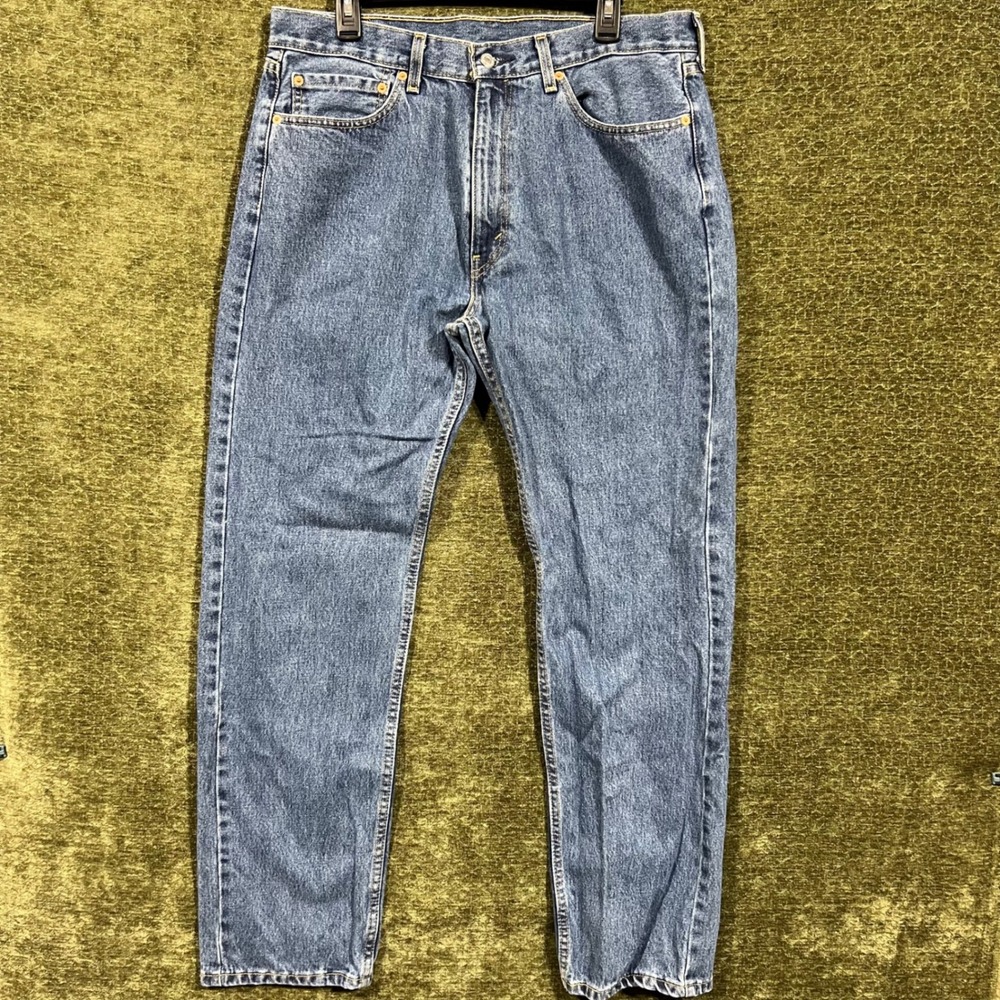 Levi's 505 Regular Fit Jeans Mens 36x32 Blue Straight Leg Denim 00505-4891